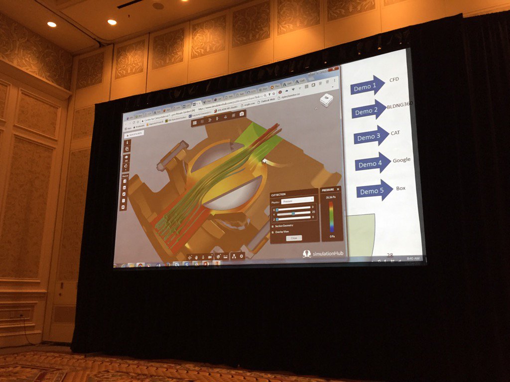 _stephenpreston's tweet photo. @jimquanci demoing SimulationHub (based on @AutodeskForge) at #DevDay2016 #AU2016 https://t.co/W4E1jozo26