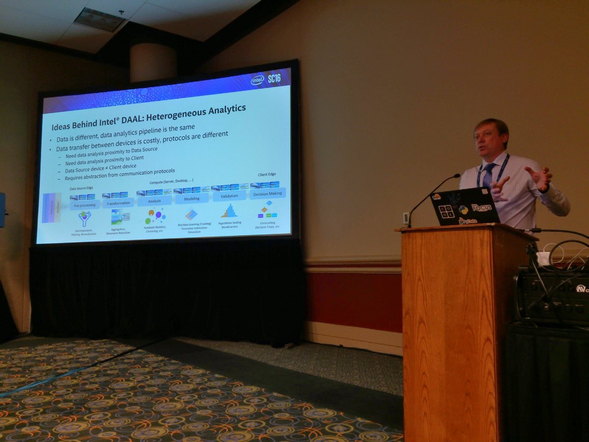 PythonHPC's tweet image. Higher performance of #MachineLearning and #DataAnalytics with @Intel DAAL. Sergey Maidanov at #PyHPC #SC16 #DataScience #Python