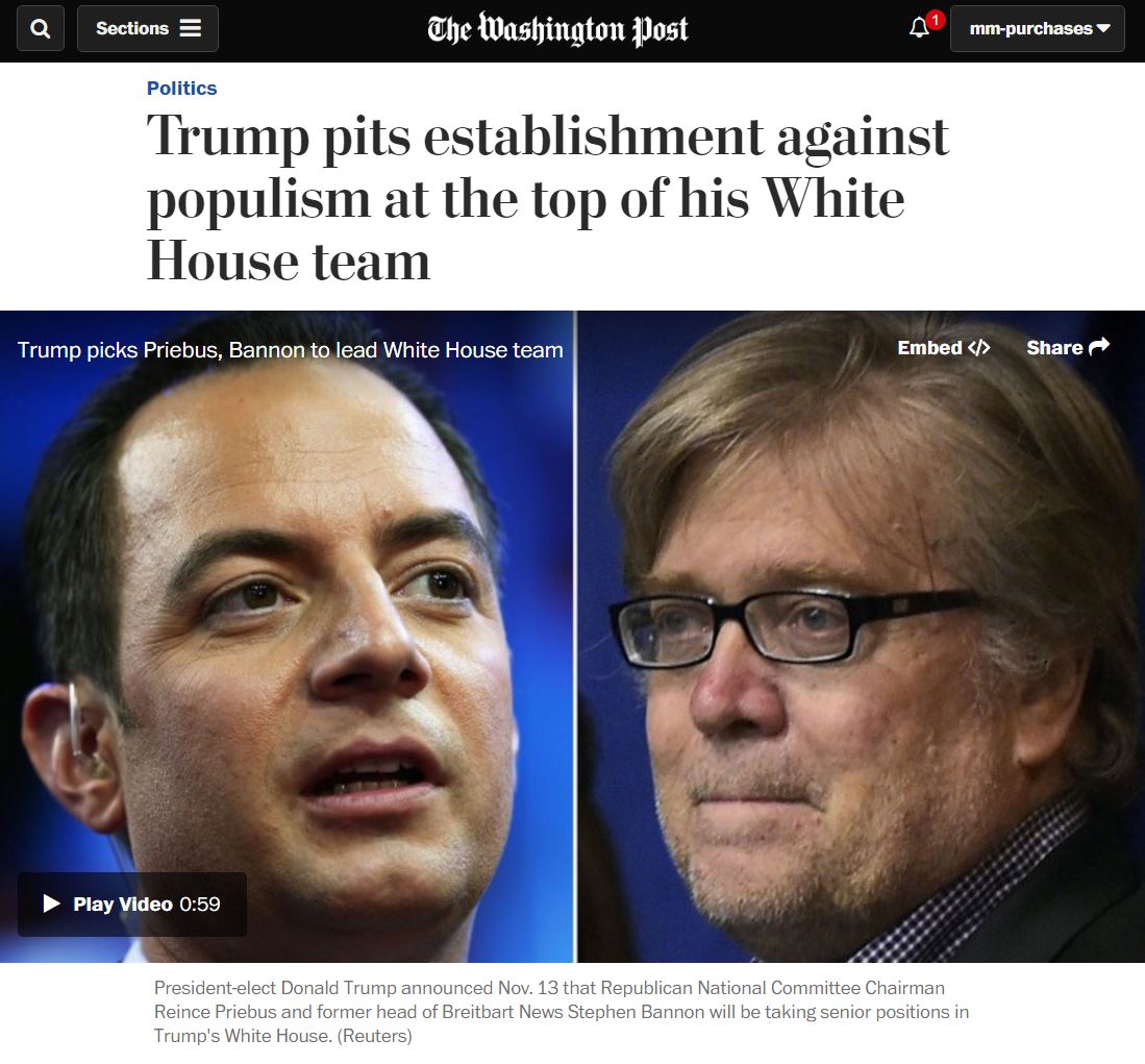 mmfa's tweet photo. Major news outlets say the president elect making the head of a white nationalist website is is not headline news https://t.co/Cx8I75Kd2c https://t.co/fMMxSoBa6Y