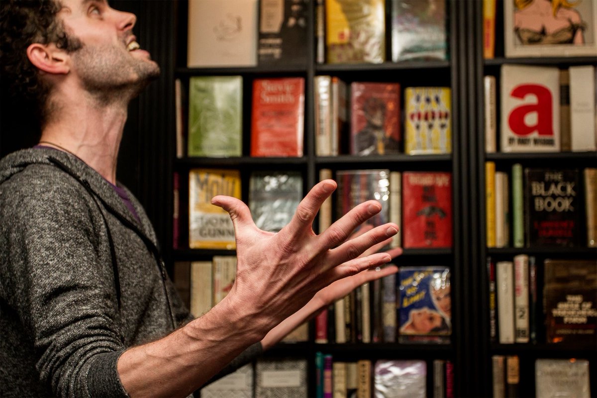 LetsAllBeFree's tweet photo. Faustus: Remixed director @CharlieDupre performs spoken word at @SocietyClubSoho in #Shoreditch. #Throwback #LABF2016 https://t.co/OPbRqxlyMz