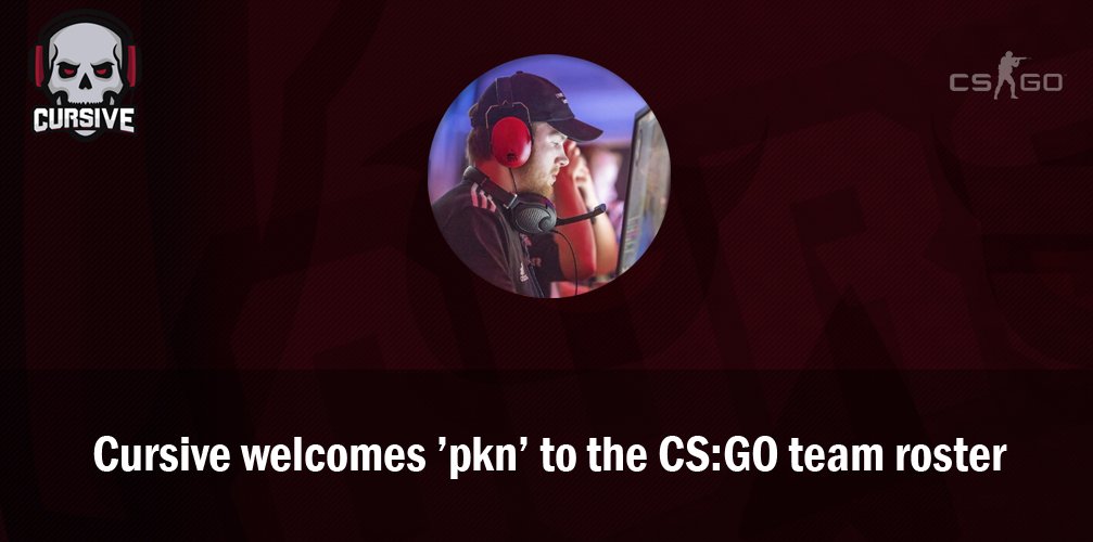 Cursivegg's tweet image. It is now official! We have signed with the young talent, @pknCSGO onto our CS:GO roster! With this addition we look forward to the future!