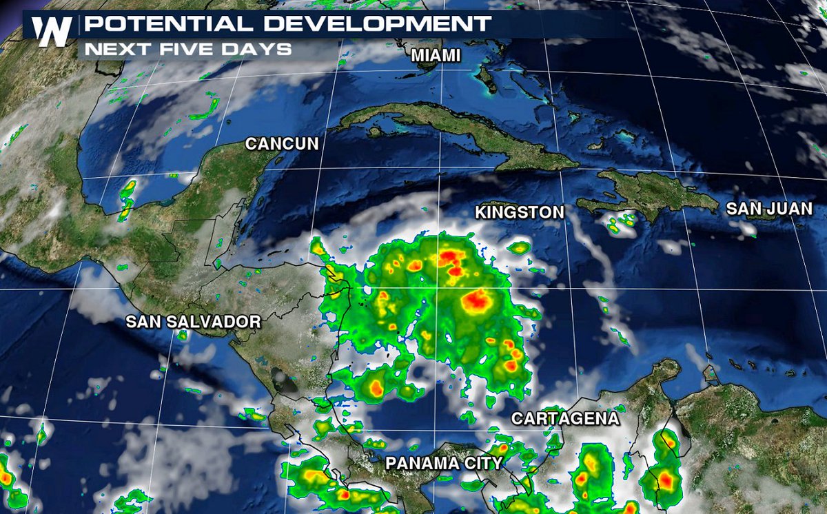 WeatherNation's tweet photo. Hurricane season is not over yet - watching the Caribbean for development: https://t.co/5245vtwo56 https://t.co/u57JGLndJe