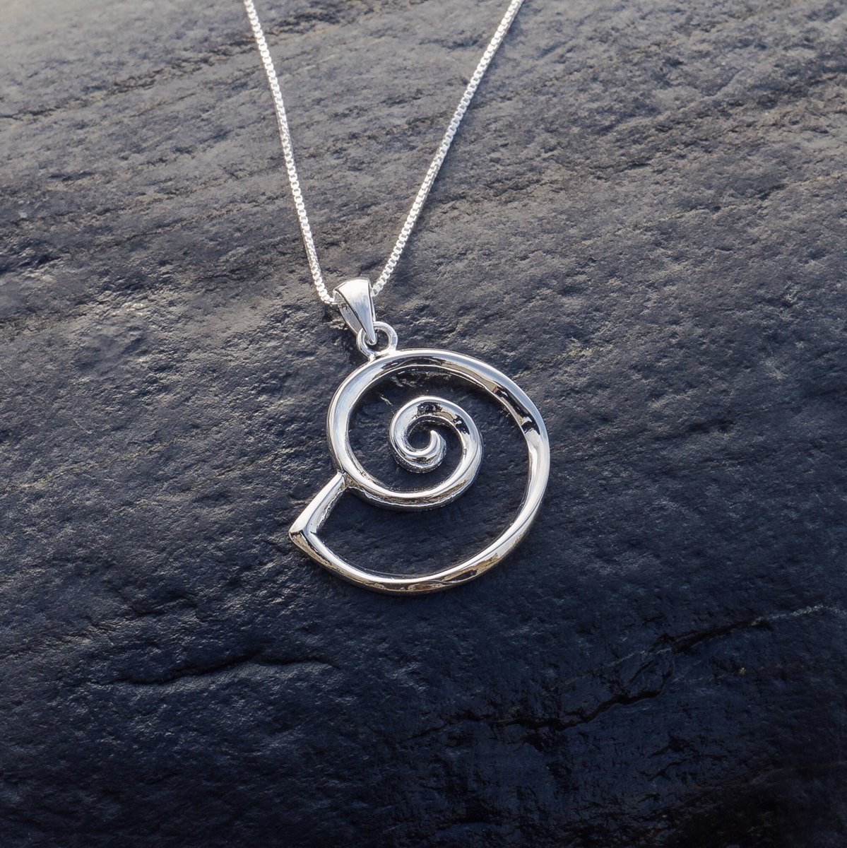SilverMine_'s tweet photo. Our beautiful sterling silver Nautilus shell pendant 🐚 Available in our Marazion store and online today! https://t.co/vTRRIK8S7j https://t.co/pdLE7599gt