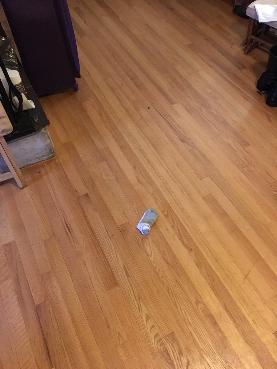 LaundryThief's tweet photo. Mahm is home, so I left her a sock this morning. https://t.co/o06XKnga68