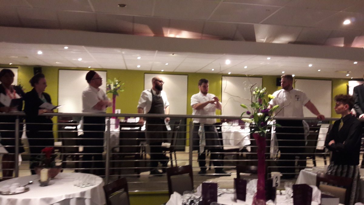 ageorge66471555's tweet photo. Front of House briefing with guest expert chef's and @chefphillippo for tonight's @CCN125Years dinner @DebutRestaurant @norwichcollege https://t.co/38pqtcHdTw