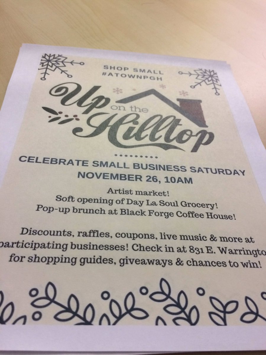 workhardpgh's tweet photo. Come #uponthehilltop to @allentownpgh to celebrate #SmallBizSat with our neighbors. #atownpgh #pittsburgh #shopsmall https://t.co/VLqngxzzAc
