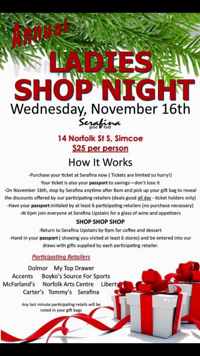 Tuesday=last day to buy tix!  <a href="/Roulpharm/">Roulston's Pharmacy</a> <a href="/NorfolkArts/">Norfolk Arts Centre</a> <a href="/cartersmenswear/">Carter's</a> <a href="/libertyhomeD/">Liberty Home</a> <a href="/DOLMORSALON/">DOLMOR</a> <a href="/McFarlandsSweet/">McFarlands Sweets</a>