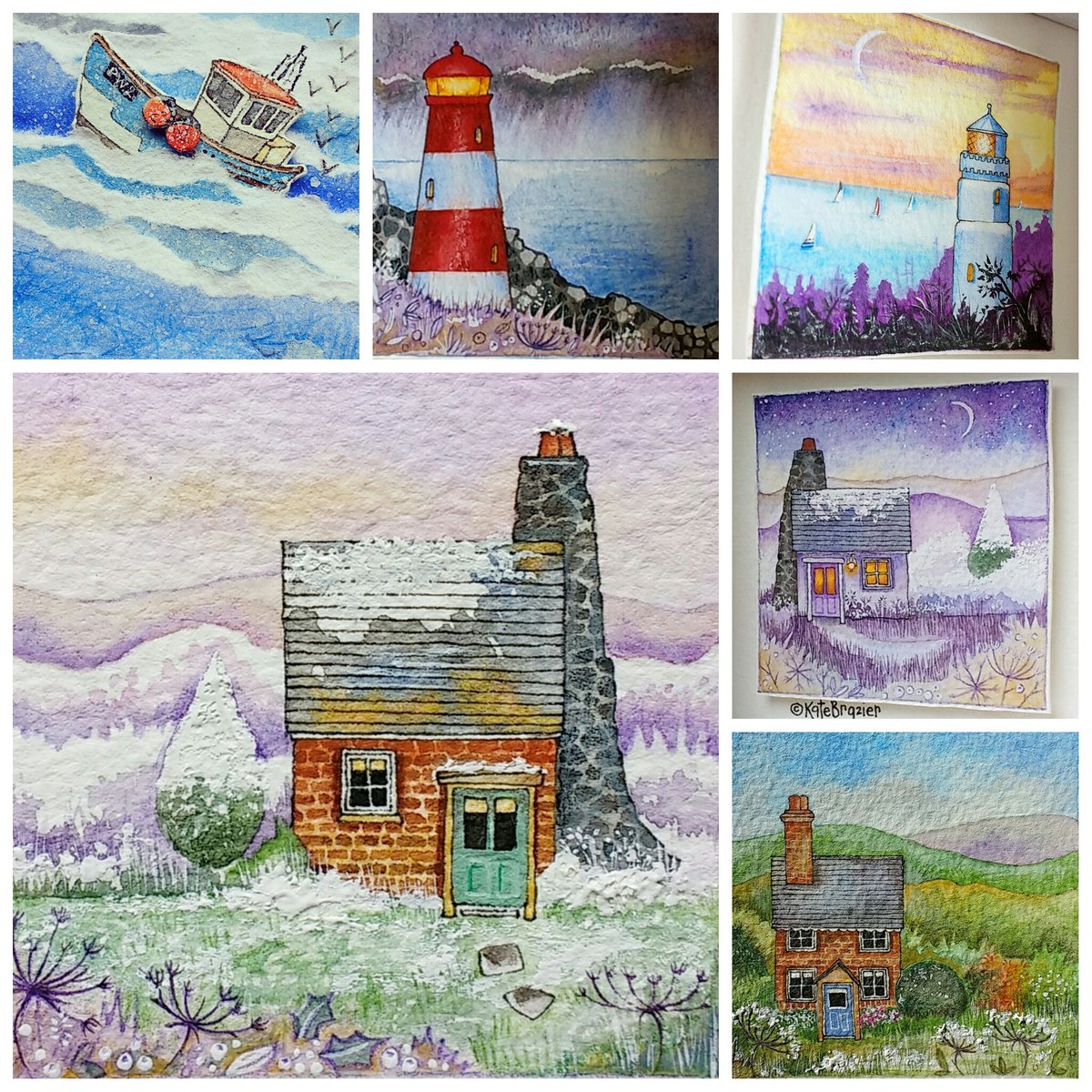 KateBrazierArt's tweet photo. I am working on more watercolour miniatures this week for upcoming Christmas fairs @CreativeBizHr #handmade #CreativeBizHour @mac_birmingham https://t.co/FXqfbarJrB