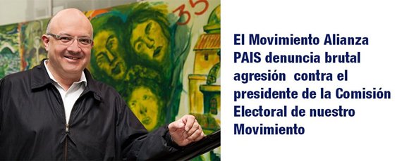 GuayasConMarce's tweet photo. Rechazamos brutal agresión contra el presidente de la Comisión Electoral de @35PAIS. Solidaridad con Javier Serrano: https://t.co/wvR9tvr006 https://t.co/HZJkWx14Mv