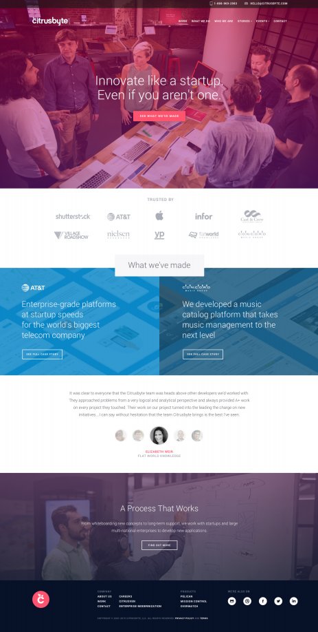 TheoremOne's tweet photo. Our new Citrusbyte website is LIVE! Congratulations to the team - @charlitoss @nickplekhanov @ni_ger https://t.co/ZXysyzQXzI #buildbetter https://t.co/Vd3ENkUy2h