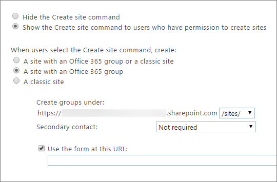 SharePoint's tweet image. Manage site creation in #SharePoint Online! support.office.com/en-us/article/…