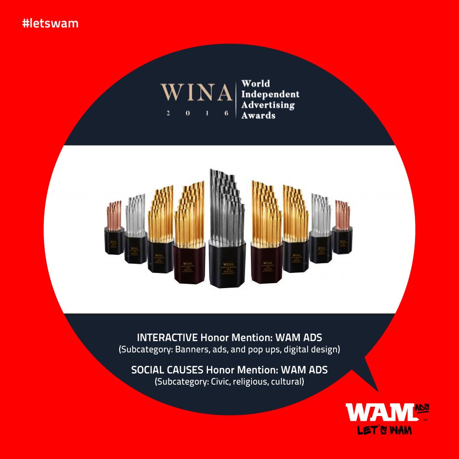 wamads's tweet photo. Celebrating 2 Honor Mentions that our work for #gin1085 & #gintourpride has been awarded at @WinaFest last Saturday #letswam #wina2016 https://t.co/2fpURnEyDj