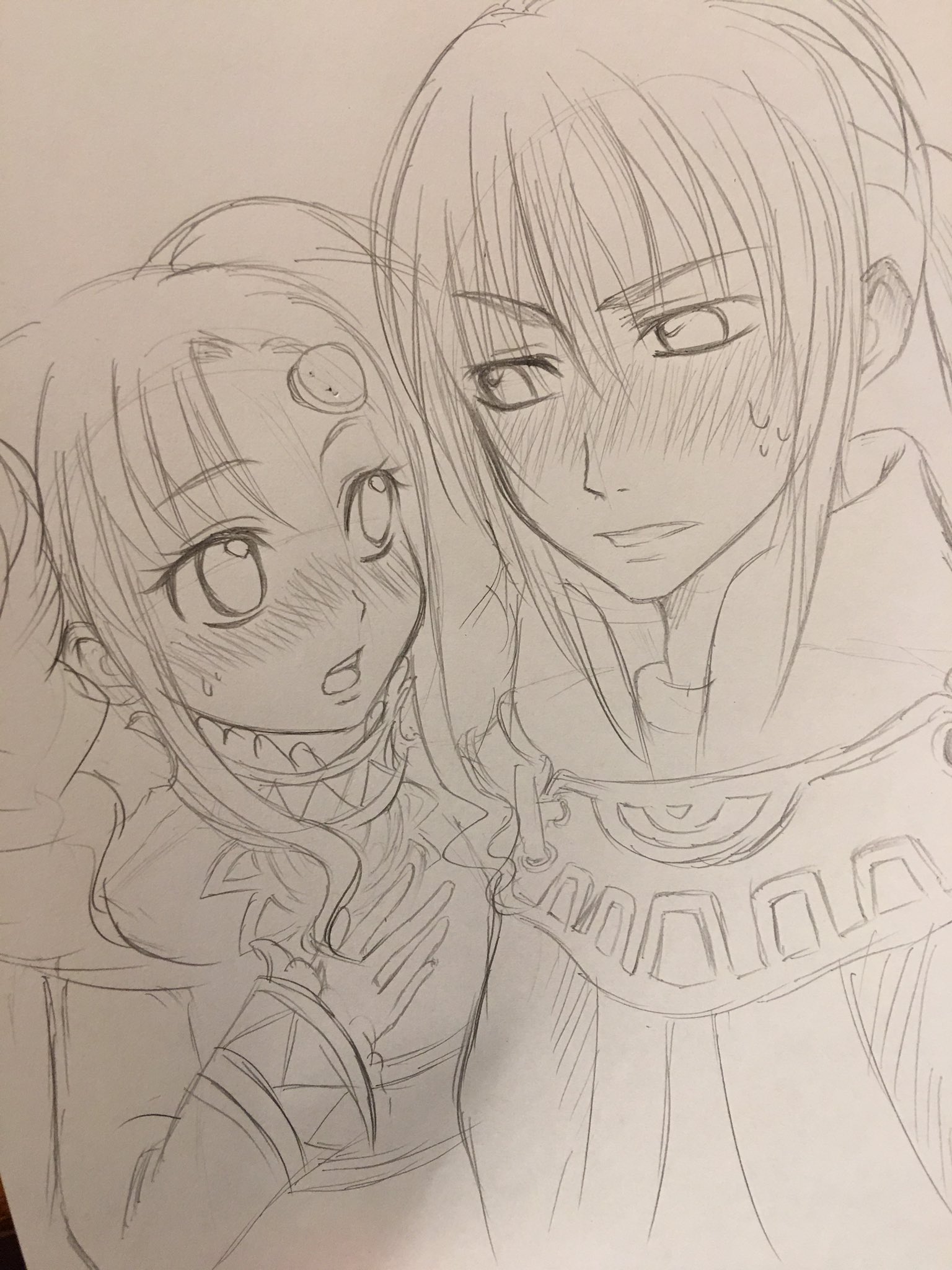いろは キルメルらくがき でもほんと絵描かなすぎて退化しかしてないww そして珍しくメルディも赤面させてみたww Toe テイルズ テイルズオブエターニア キルメル