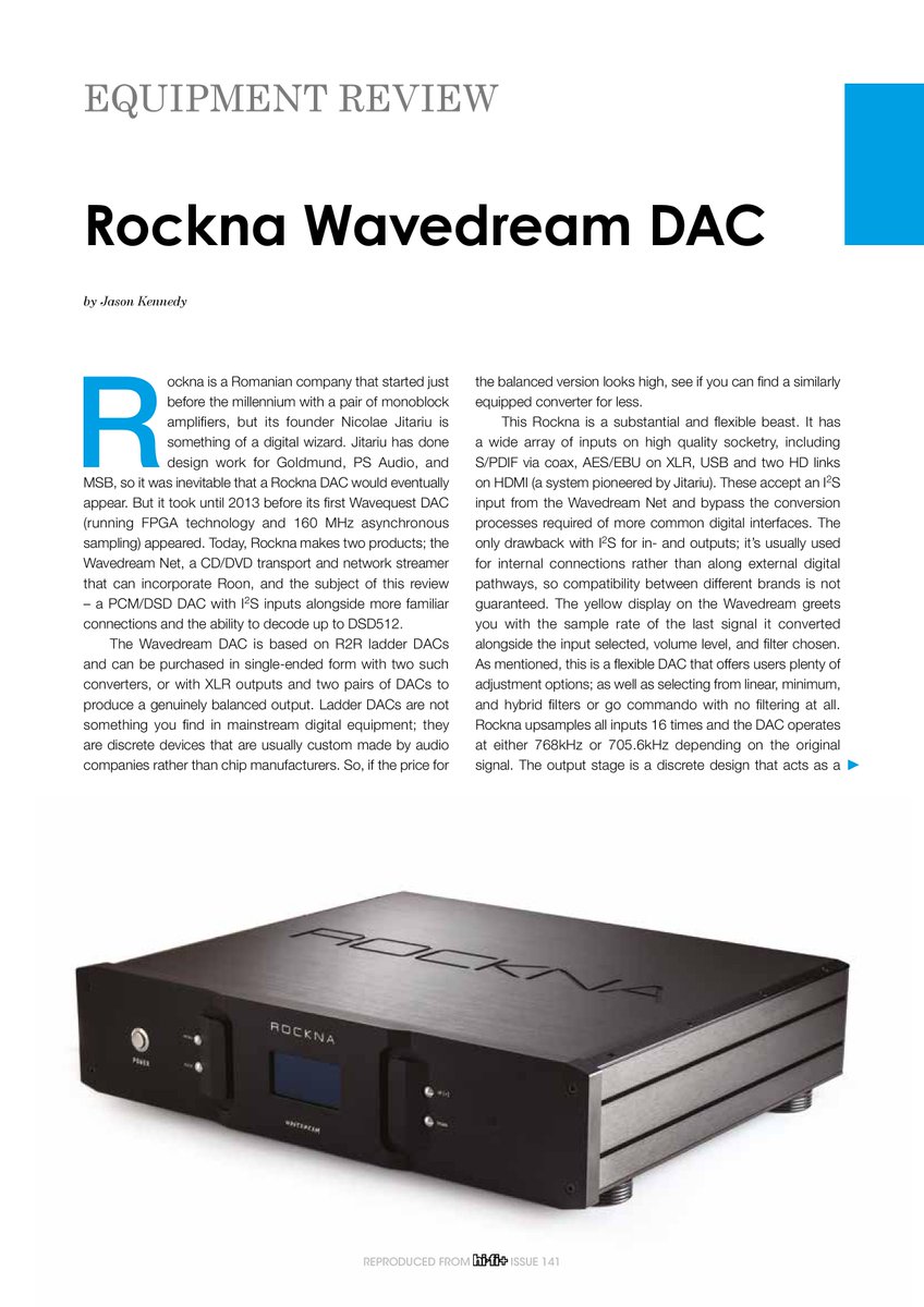 bd_audio's tweet photo. The Hifi+ review of Rockna Wavedream Dac.
https://t.co/5I1kzZag0a https://t.co/fbkCyJgfCG
