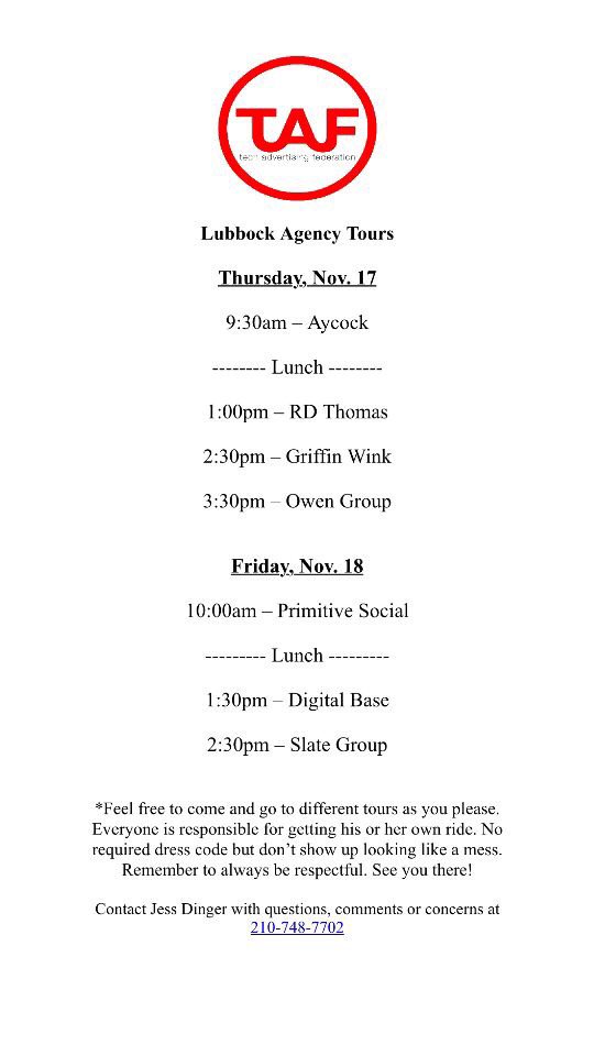 TechAdFed's tweet image. Are you going to the agency tour this week?