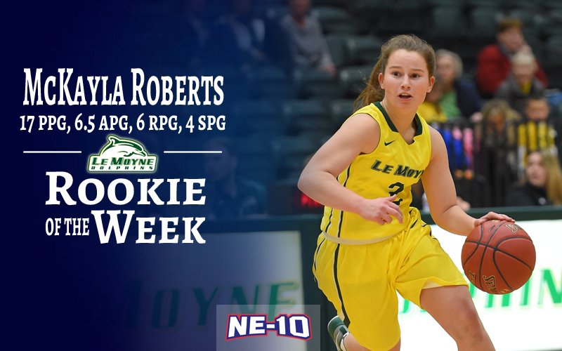 .<a href="/LeMoyneDolphins/">Le Moyne Athletics</a> Roberts does a bit of everything during opening weekend, earning #NE10 Rookie of the Week | bit.ly/2fS15ty