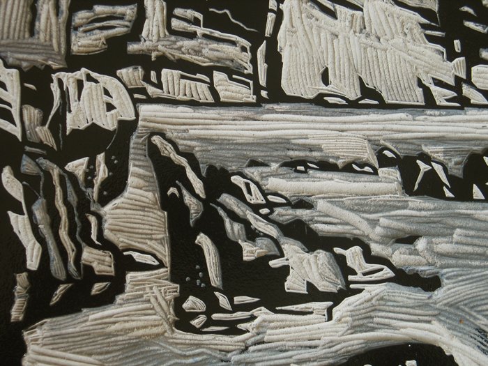 annlprintmaker's tweet photo. Block inked up (detail) for the final colour on the Presipe beach linocut #linocut #Presipe #secretbeachwales #pembrokeshire https://t.co/1NPK3dbjhH
