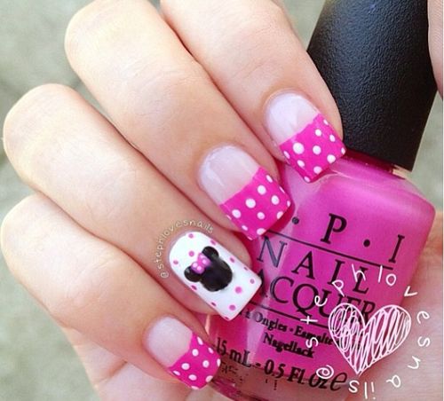 disney nails pink