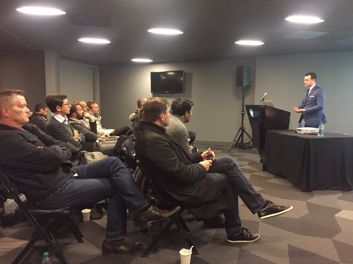 Folkx's tweet photo. "Street to seat" approach explained by Matt Polevoy - VP of digital marketing @barclayscenter to @LFPfr Tour powered by @ESSMA_Stadium https://t.co/NxtWNkNSkA
