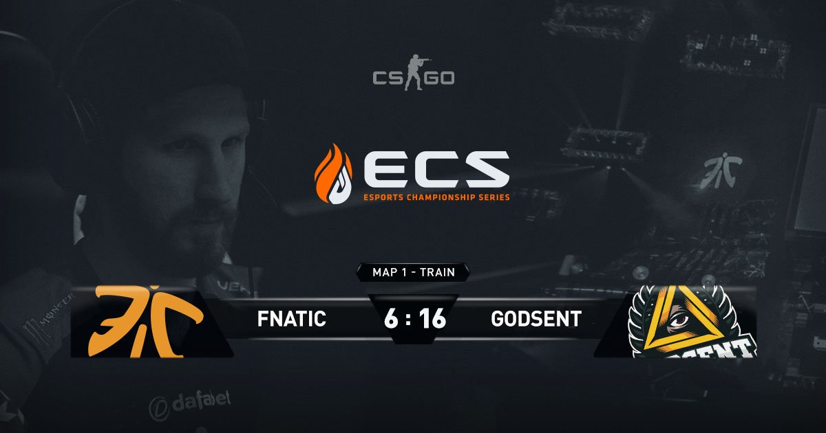 FNATIC's tweet image. GG WP @GODSENTgg! Great start to the CT side, unfortunately we weren&apos;t able to come back in the 2nd half. Map 2 will be Train again #ECS2