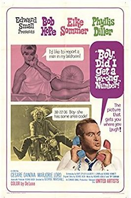 ClassicCinemaOn's tweet photo. Bob Hope, Elke Sommer, &amp; Phyllis Diller star in "Boy Did I Get A Wrong Number"  (1966) https://t.co/oNdW678I8q https://t.co/xYzIn74pVA
