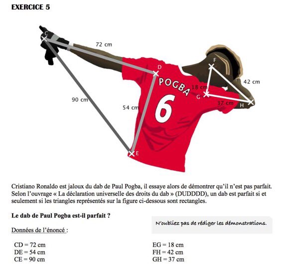 ActuFoot_'s tweet image. "Le dab de Paul Pogba est-il parfait ?"
Le devoir donné par un professeur à une classe de quatrième.