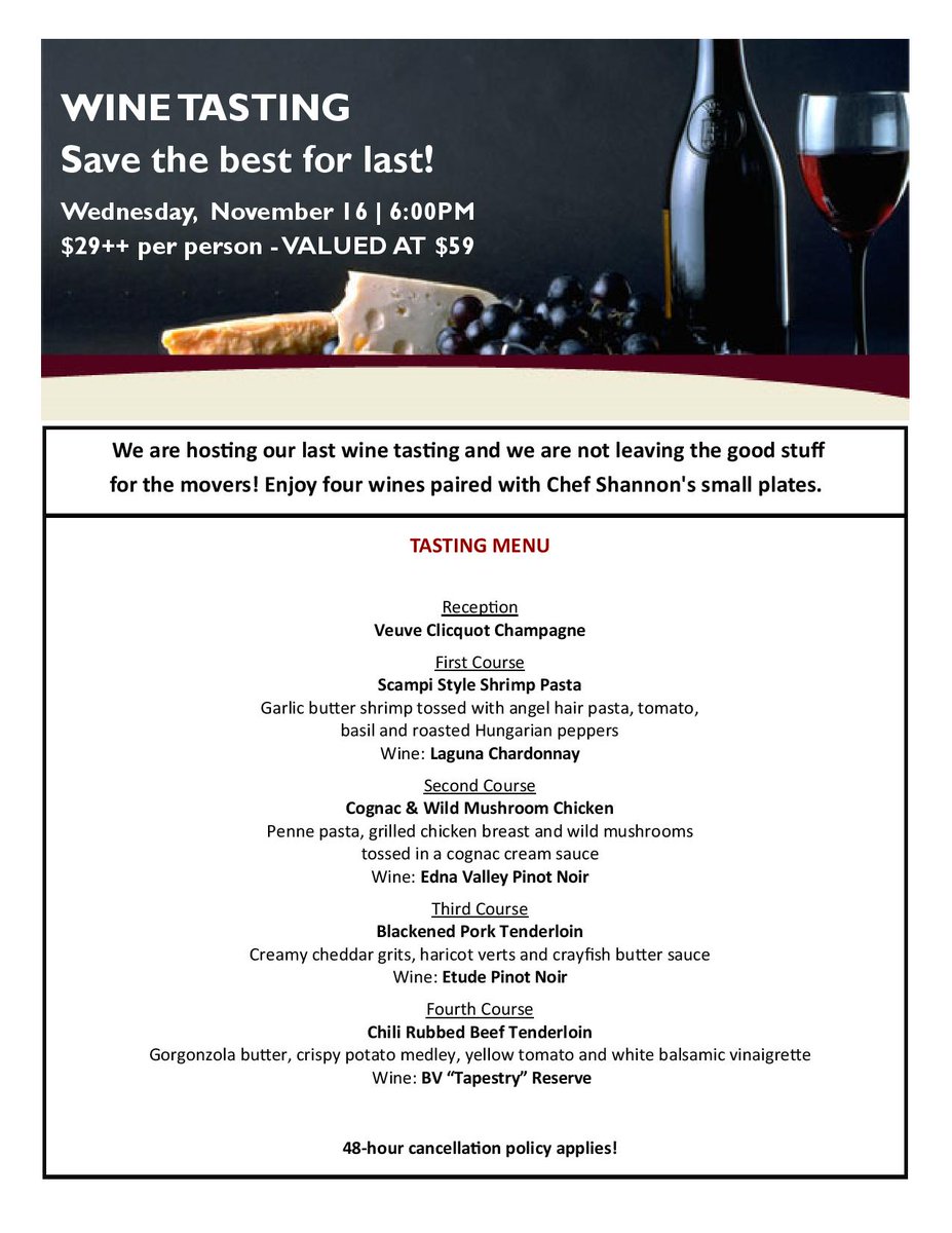 ClubatKey's tweet image. Don't miss the Wine Tasting "Save the best for last" this Wednesday, November 16 at 6:00PM. RSVP at 216.241.1272 today as space is limited!