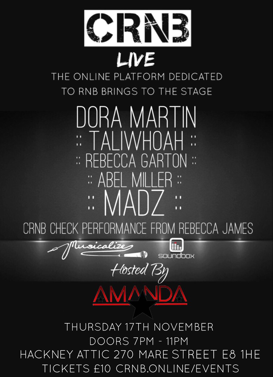OUR FIRST LIVE EVENT!! 🎶❤️

Ft :: 
<a href="/weareDoraMartin/">Dora Martin</a> 
<a href="/Taliwhoah/">taliwhoah</a> 
<a href="/RebeccaGarton/">RebeccaGarton</a> 
<a href="/MadzHalfLife/">SHE LOVES ME, SHE LOVES ME NOT OUT NOW!</a> 
<a href="/AbelMiller/">Abel Miller</a> 

And #CRnBCheck <a href="/RebeccaJames_/">aka rebbi</a>