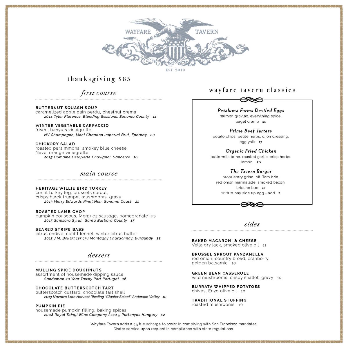 Thanksgiving at <a href="/WayfareTavern/">wayfare tavern</a>!