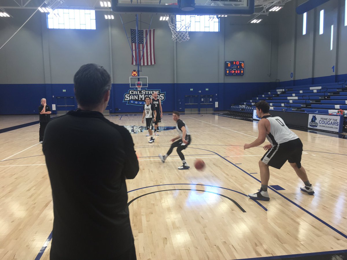 CSUSM_MBB's tweet image. Coach Foster evaluates the offense on the eve of tomorrow&apos;s home opener vs. Redlands at 7 PM! #ccaambb #csusmhoops