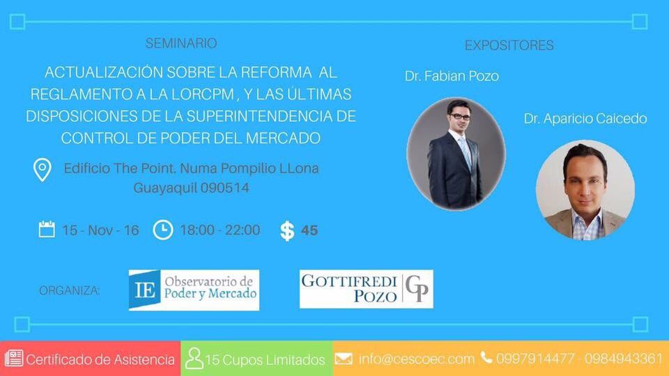 IEGroup_EC's tweet photo. Mañana no se pierdan este taller sobre las últimas reformas normativa en materia de competencia: para directivos y abogados https://t.co/Jh2LPLDY5v