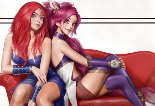 Lelouch0x0's tweet image. Sona and Jinx by Mark Sol