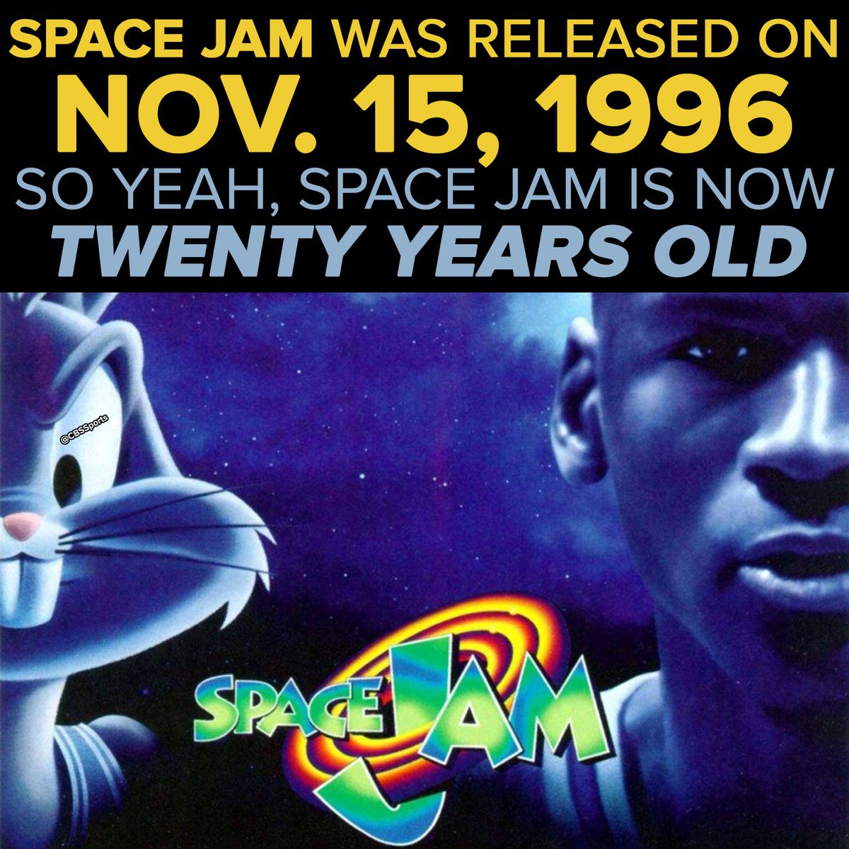 CBSSports's tweet photo. Space Jam turns 20.
We're all officially old. https://t.co/f8sRZuanle