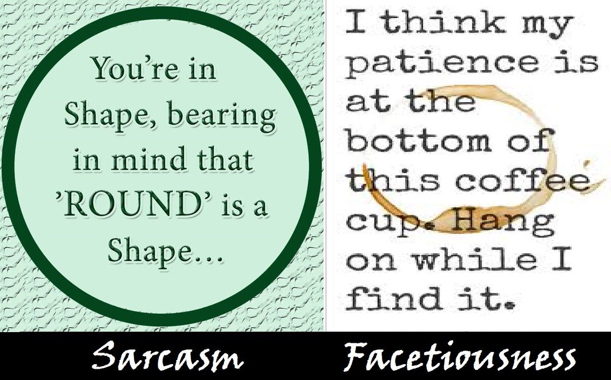 thirstyspittoon's tweet photo. The Thirsty Spittoon: Sarcasm vs. Facetiousness

https://t.co/kxEmsWeRKC

#thisVSthat #words #differencebetween #sarcasm #facetiousness https://t.co/AkZeeOpb08