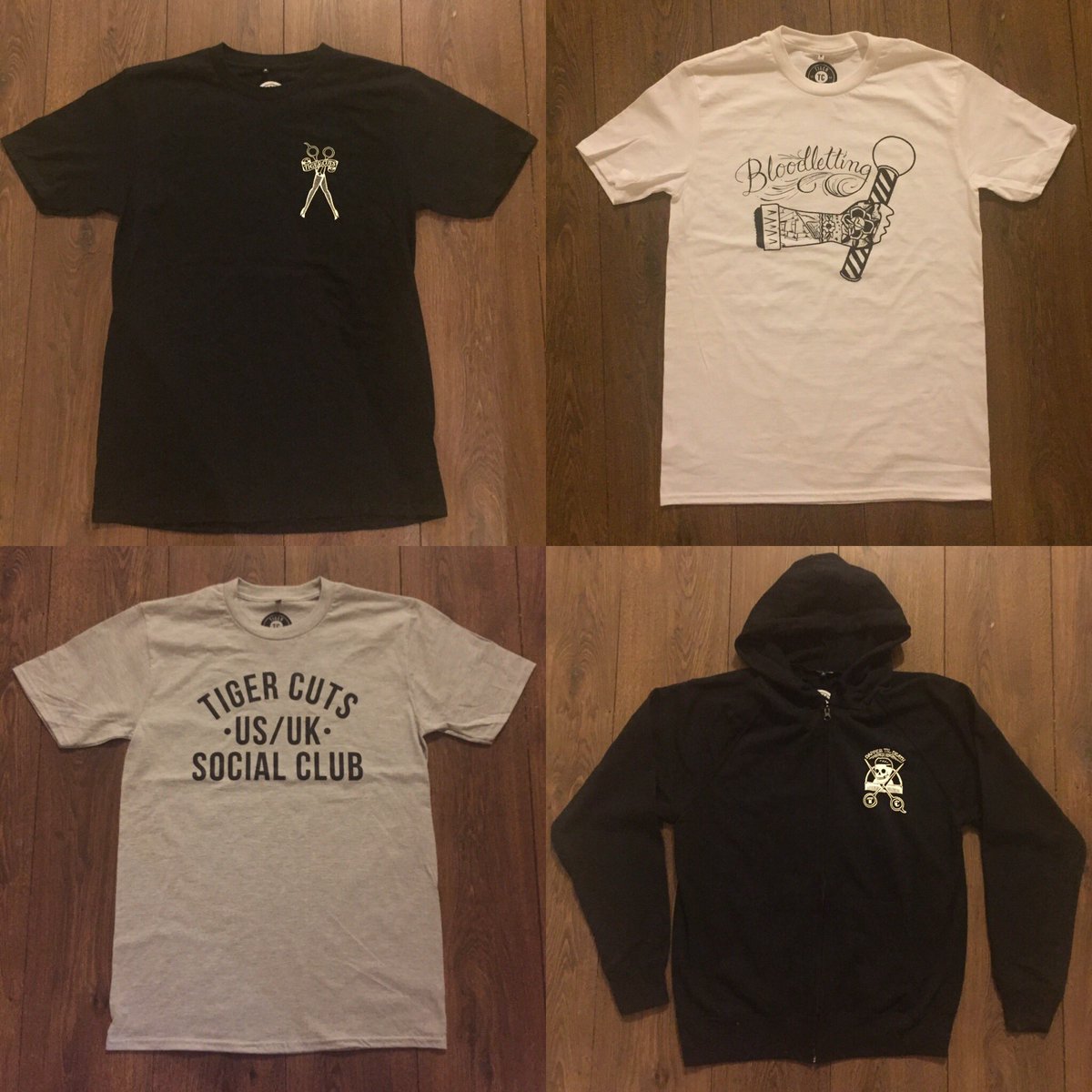 alexgaslight's tweet photo. We've got some sweet new gear up @TigerCuts1 #tigercuts #barbershop #streetwear #dappertilldeath #bloodletting https://t.co/KCyLEfGyGT