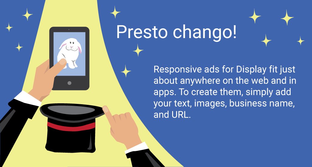 GoogleAds's tweet photo. This week, we'll be sharing tips about responsive ads for Display. Get started with the basics about this ad format: https://t.co/zioXAVDUk9 https://t.co/rmaAeXjj4k