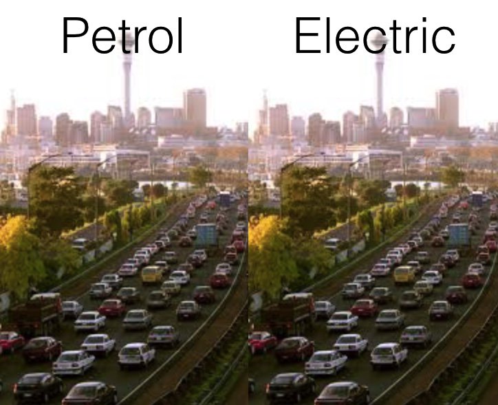 REasther's tweet photo. The huge difference electric cars will make to our cities! https://t.co/VPaKu4OnPd