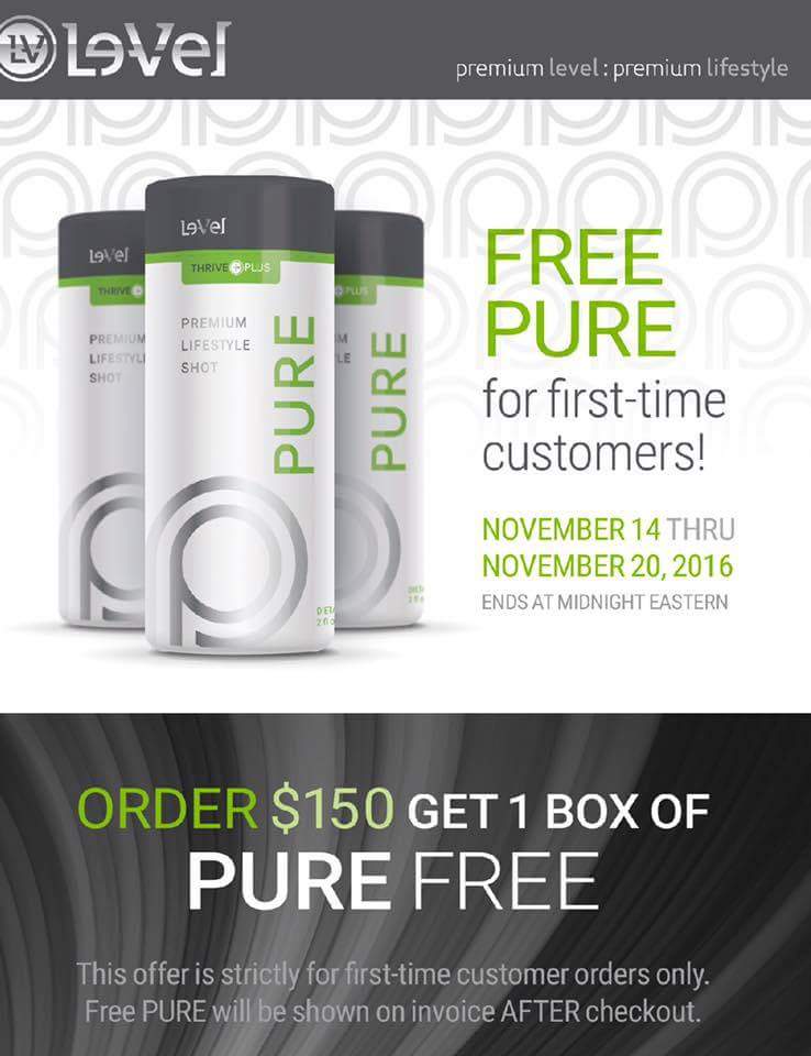 retta782's tweet photo. Free PURE with your first time order of Thrive!! This stuff is amazing!  Now is the time to begin your Thrive experience! https://t.co/mITf9uoUQl