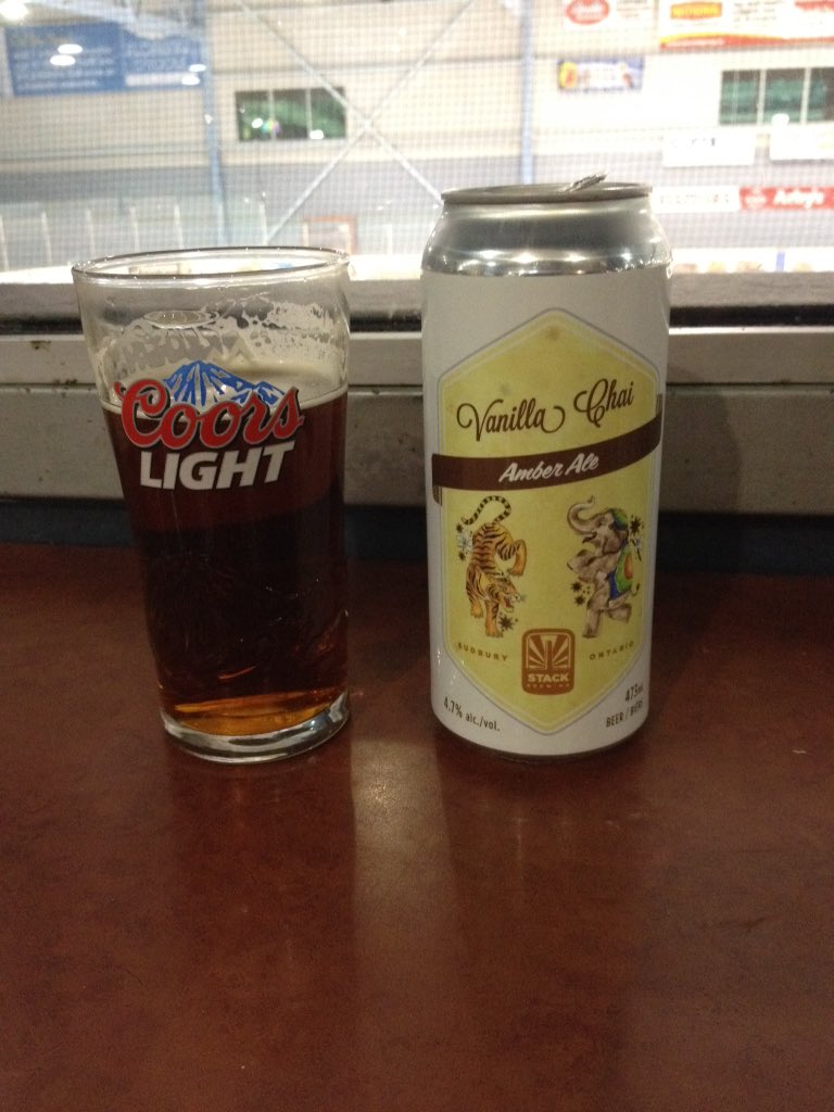 UnionJackBrewin's tweet photo. @StackBrewing enjoying a vanilla chai at Centro, @Zenan_Canada send some Stack glasses to the Soo. Lol #craftbeer #tasty https://t.co/Vl2IRFOZ81