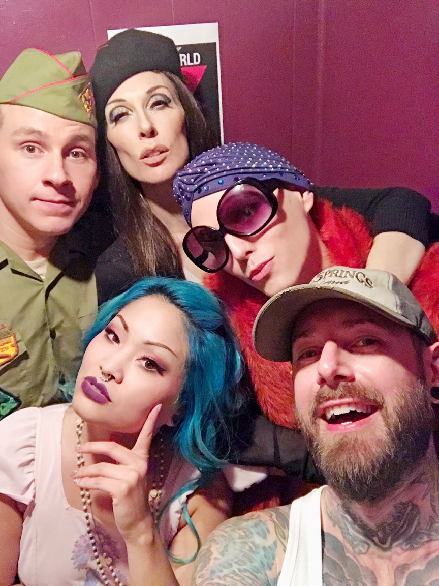 With <a href="/trixiemattel/">Trixie Mattel™</a> <a href="/DevenGreen/">DevenGreen</a> <a href="/shrinkle/">Shrinkle</a> and Ridge Gallagher after Deven and Trixie played a great show at <a href="/AkbarLosAngeles/">Akbar</a> !