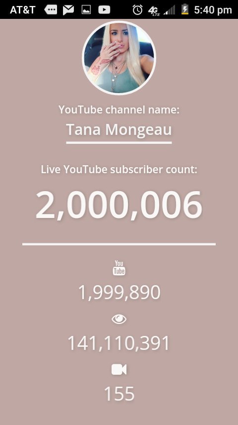 Mongeau subscriber tana count live Biggest Glitch