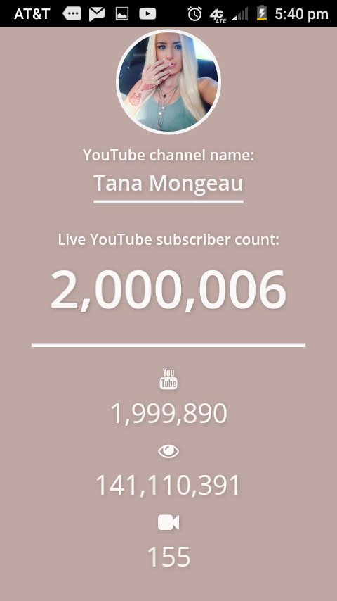 Tana mongeau live subscriber count