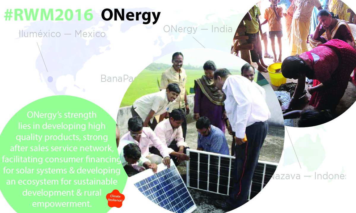 millersocent's tweet photo. @ONergySolar defines #ClimateResilience by providing lighting, cooking and electrification solutions to rural India. #RWM2016 https://t.co/e93nOcwxIp