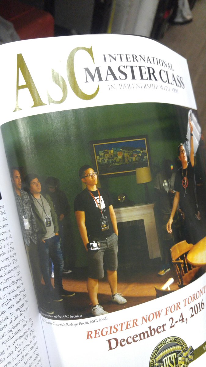 imaginaryex's tweet image. When you're looking through #AmericanCinematographer magazine and see your DP in it. @Brandon_Y_Lee