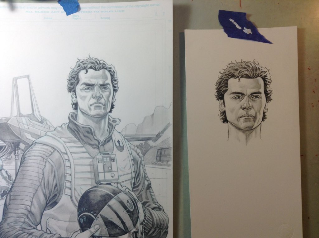 MikeHawthorne's tweet photo. Process Junkies! Here is the Poe Dameron cover process post https://t.co/o65MXOatTS #poedameron #cover #marvel #processpost https://t.co/0ll4PQMVk3