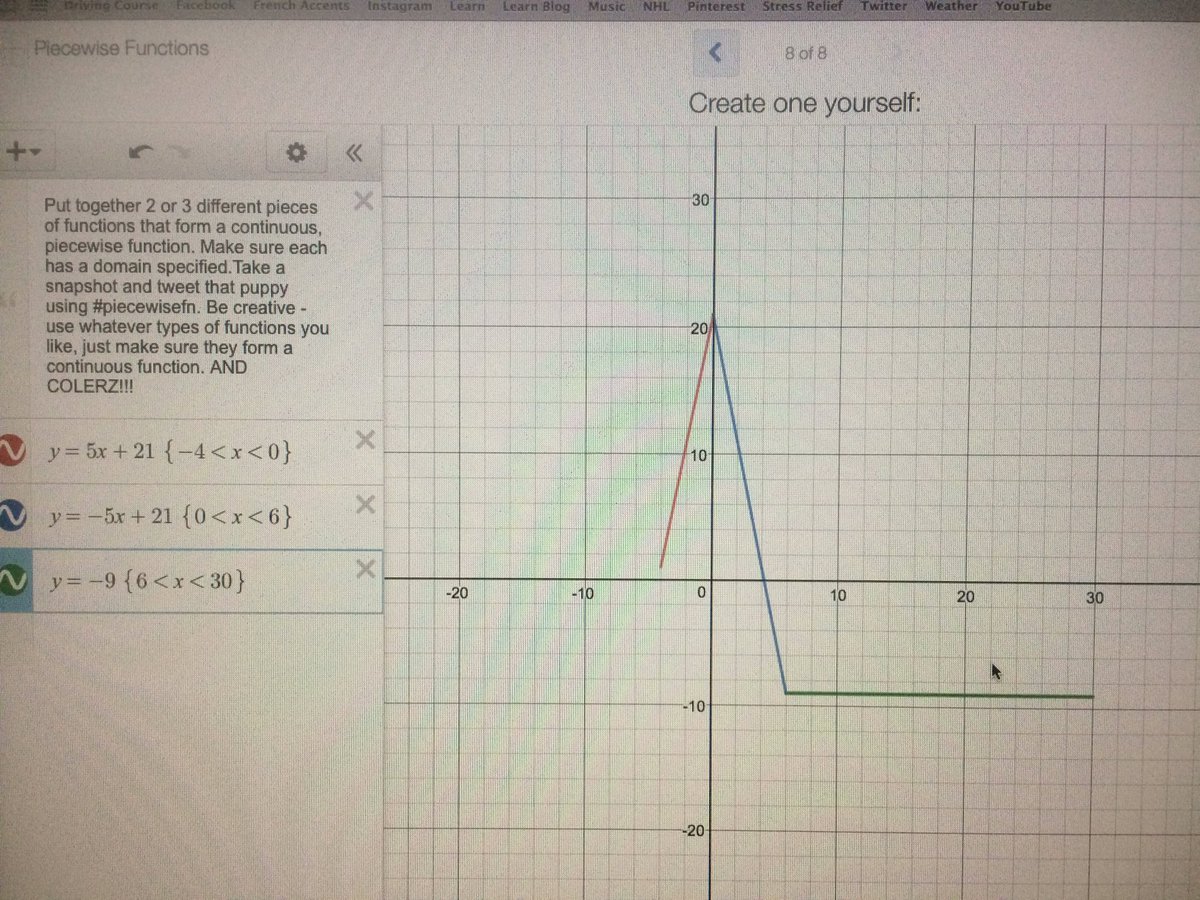 Lemoyne28's tweet image. Mine hehehe #piecewisefunction #desmos