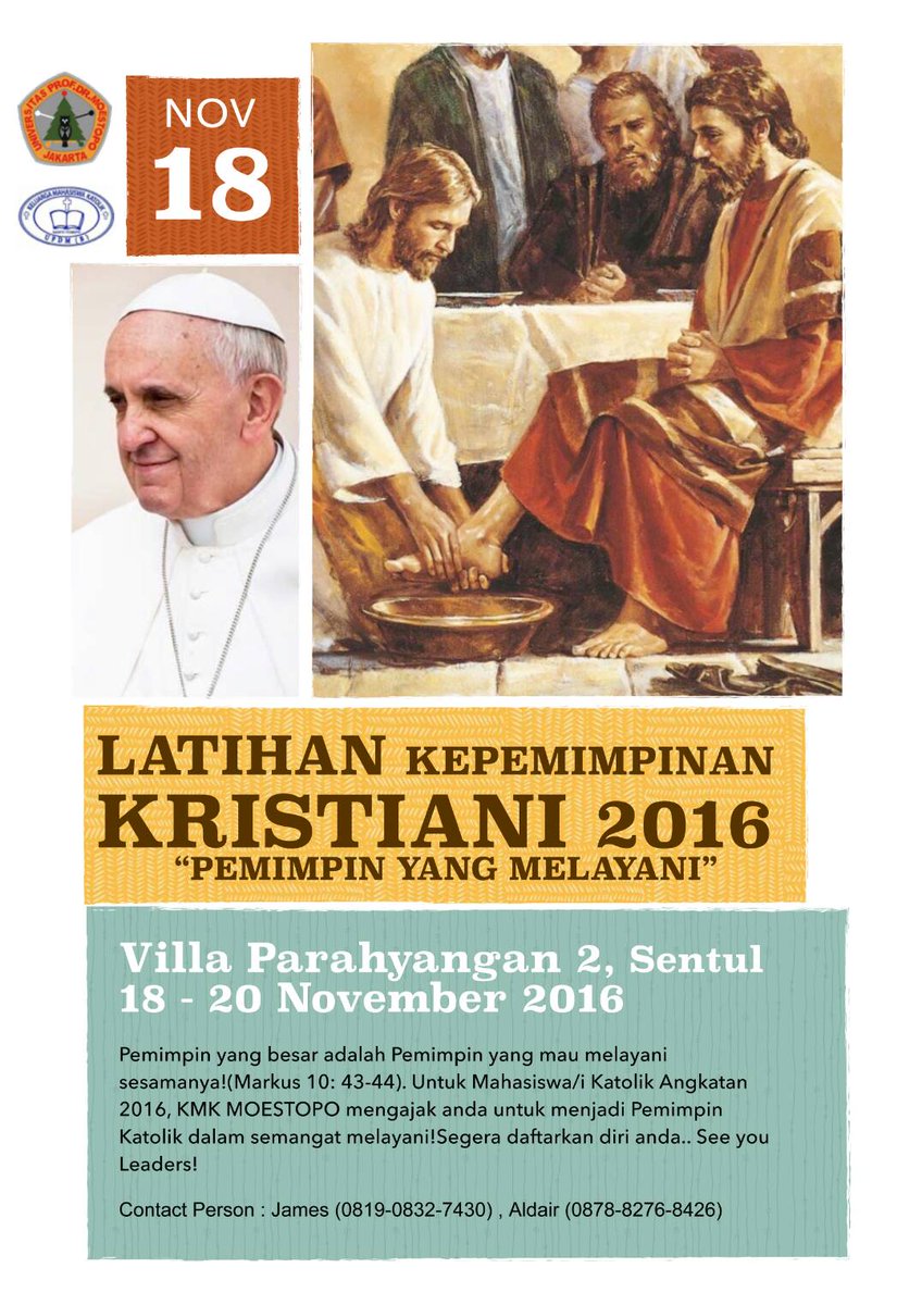 Teman-teman dan kakak-kakak keluarga besar KMK Moestopo ,mari datang dan ramaikan kegiatan LKK 2016 ini. Info lebih lanjut bisa hub CP.