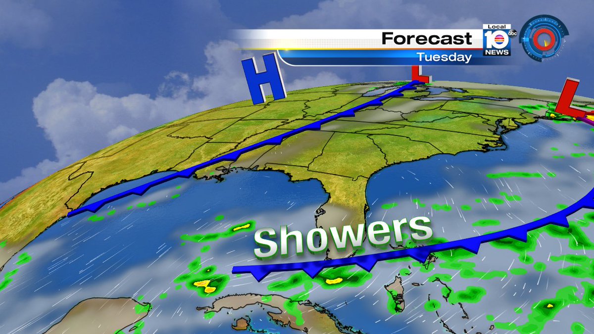 A cold front moves over South Florida, bringing clouds and showers Tuesday. https://t.co/PRGAjvMj9l