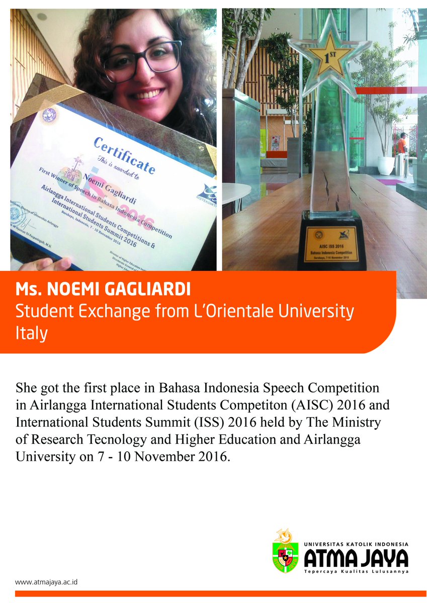 Ms. Noemi Gagliardi’s full Bahasa Indonesia speech: kui.atmajaya.ac.id/?p=2106