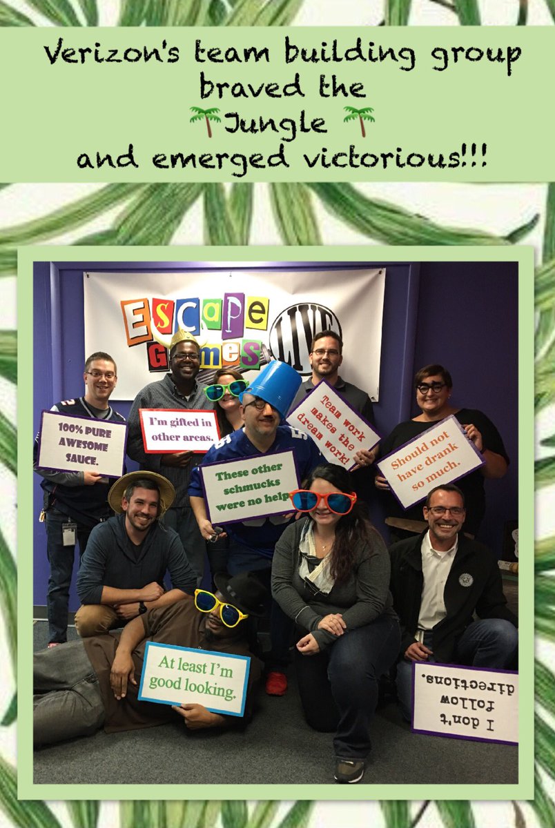 Thanks @Verizon. You guys were a 'ton of fun'! 😉#teambuilding #employeebonding #escapegames #escaperooms #wesurvivedthejungle #verizon #fun